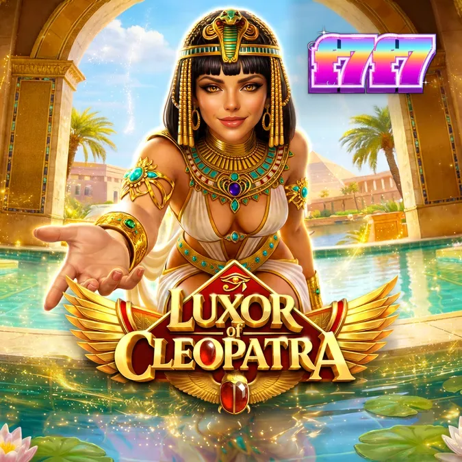 Tampilan visual slot Luxor of Cleopatra dengan latar belakang kuil dan simbol Mesir